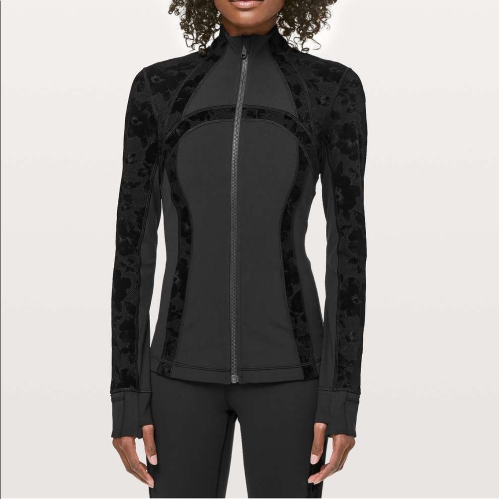 Lulu lemon zip up with velvet detail